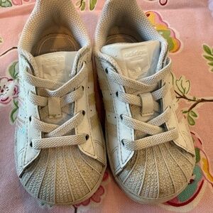 Adidas Shell Toes Toddler 6 Iridescent Stripes